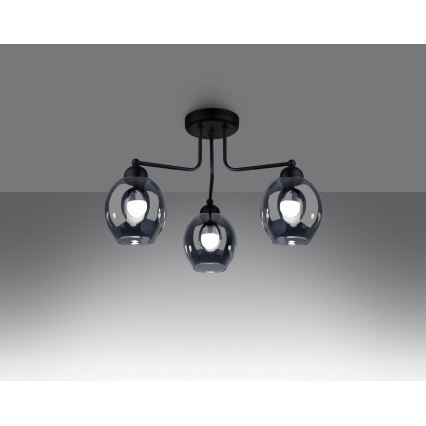 Deckenleuchte an Stange FILLAN 3xE27/60W/230V Schwarz