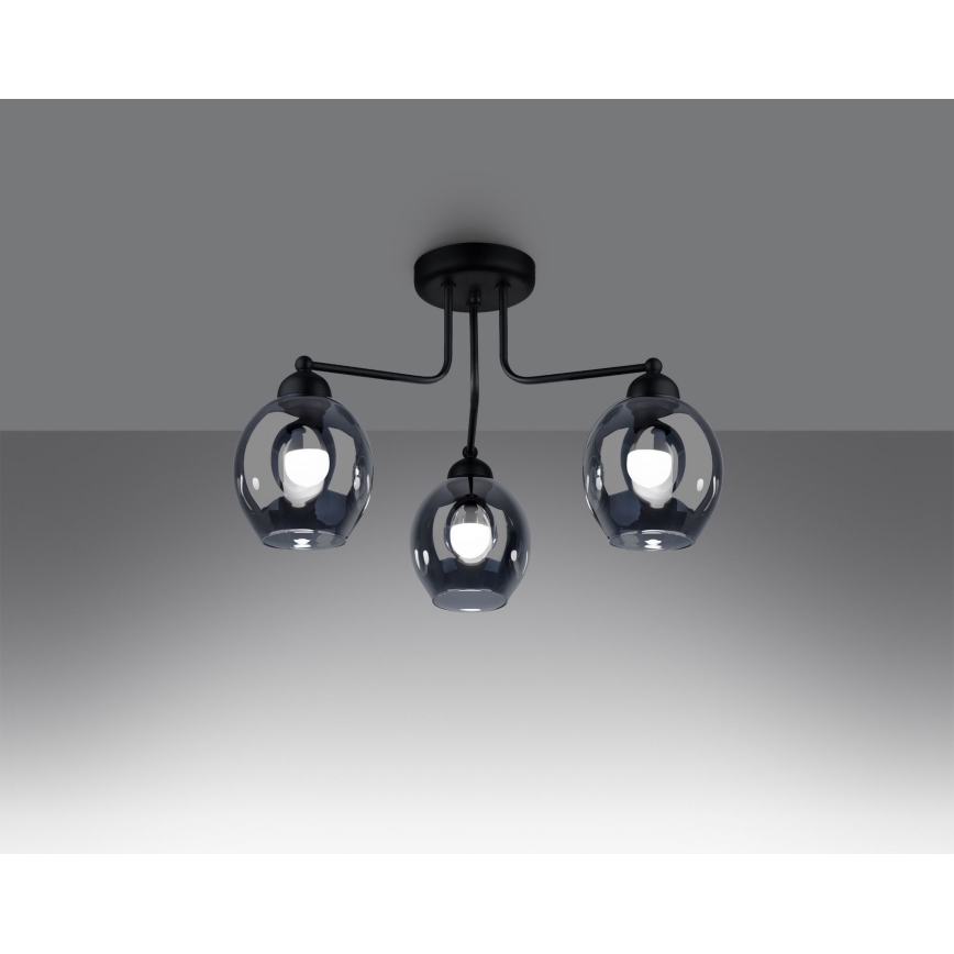 Deckenleuchte an Stange FILLAN 3xE27/60W/230V Schwarz