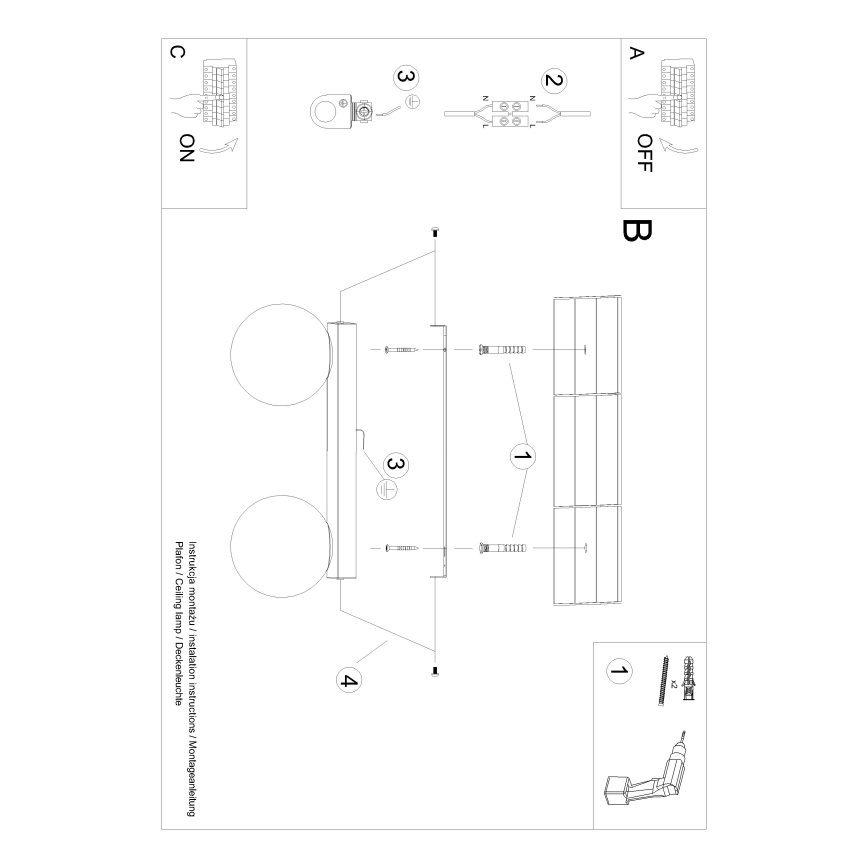 Deckenleuchte YOLI 2xG9/12W/230V Weiß