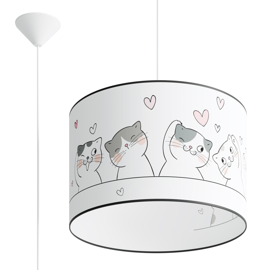 Kinder-Hängeleuchte CAT 1xE27/15W/230V d 40 cm Katze
