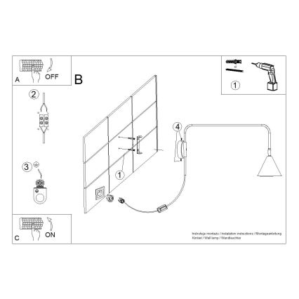 Wandleuchte NOX 1xE14/10W/230V orange