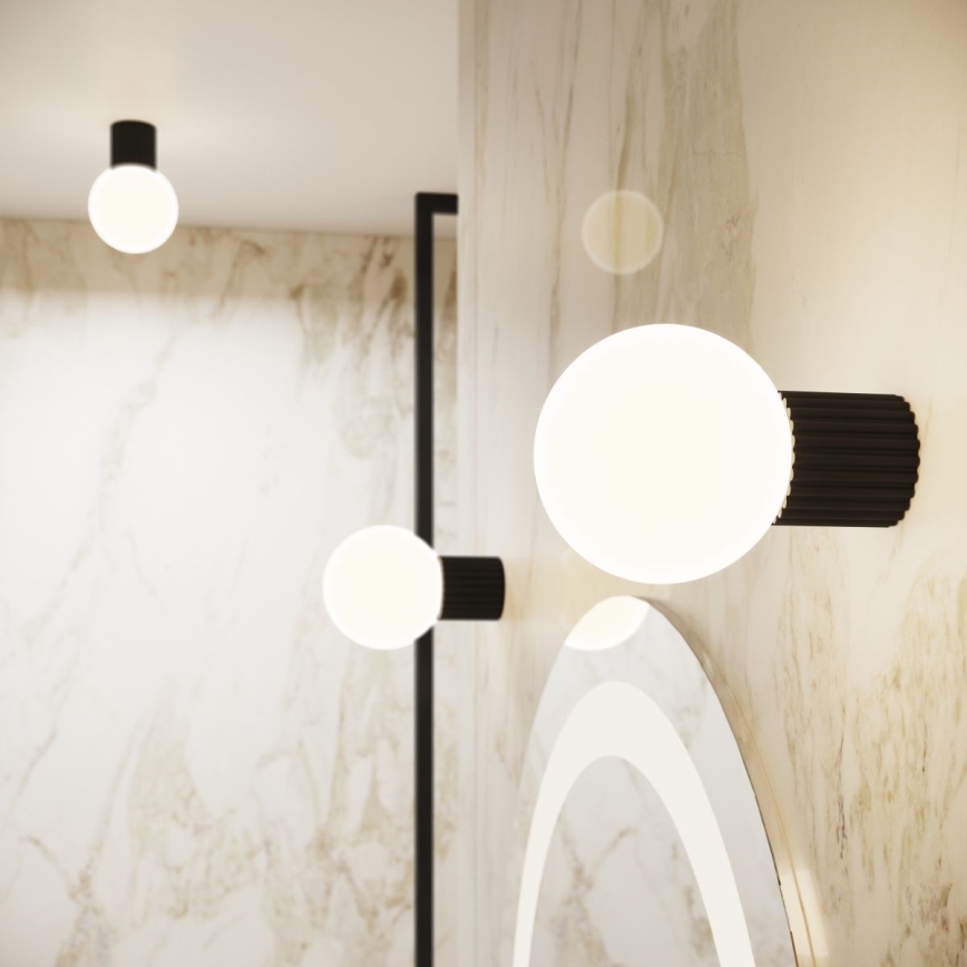 Badezimmer-Wandleuchte HALO 1xG9/8W/230V d 12 cm IP44 schwarz