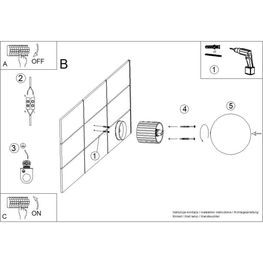 Badezimmer-Wandleuchte HALO 1xG9/8W/230V d 12 cm IP44 schwarz