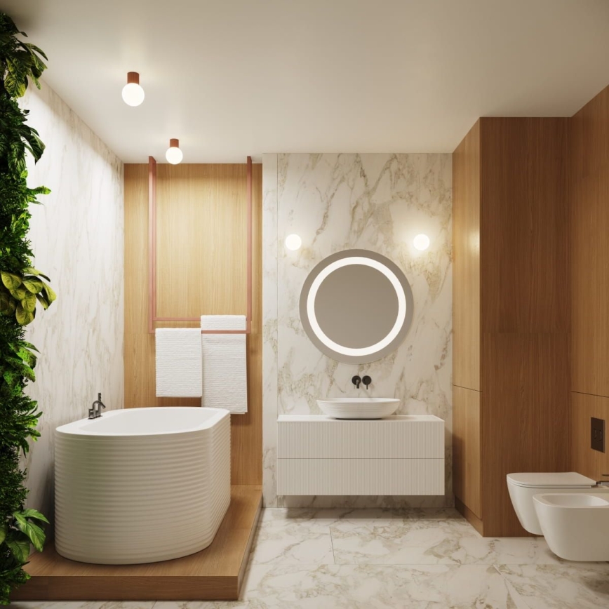 Badezimmer-Wandleuchte HALO 1xG9/8W/230V d 12 cm IP44 braun