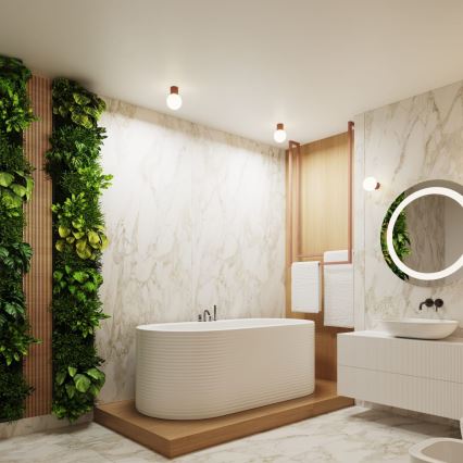 Badezimmer-Wandleuchte HALO 1xG9/8W/230V d 12 cm IP44 braun