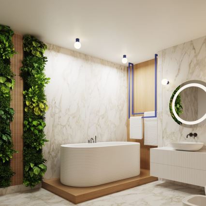 Badezimmer-Wandleuchte HALO 1xG9/8W/230V d 12 cm IP44 blau