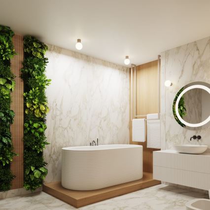Badezimmer-Wandleuchte HALO 1xG9/8W/230V d 12 cm IP44 beige