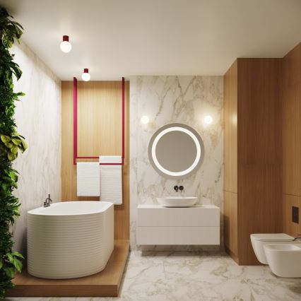 Badezimmer-Wandleuchte HALO 1xG9/8W/230V d 12 cm IP44 rot