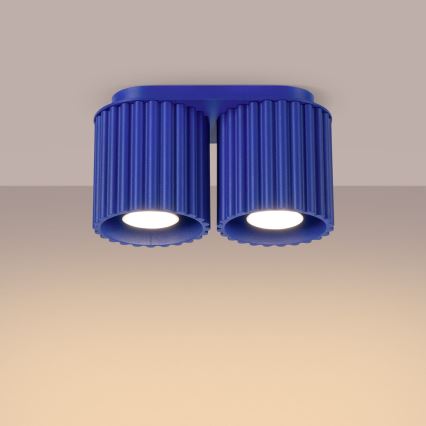 Deckenspot AURA 2xGU10/10W/230V blau