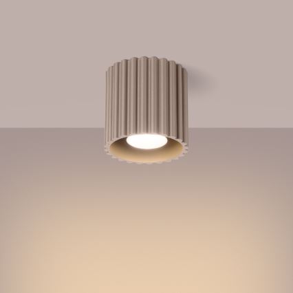 Einbaustrahler AURA 1xGU10/10W/230V, Ø 10 cm, taupe