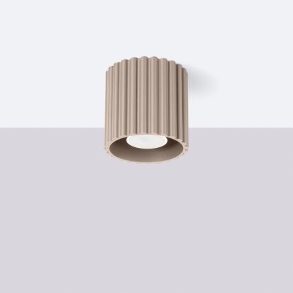 Einbaustrahler AURA 1xGU10/10W/230V, Ø 10 cm, taupe