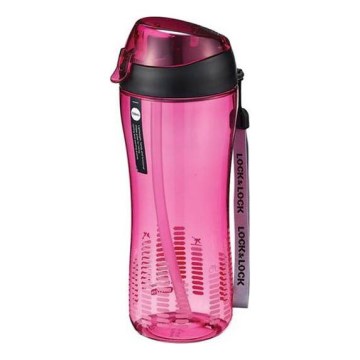 Sportflasche mit Strohhalm 550 mm rosa