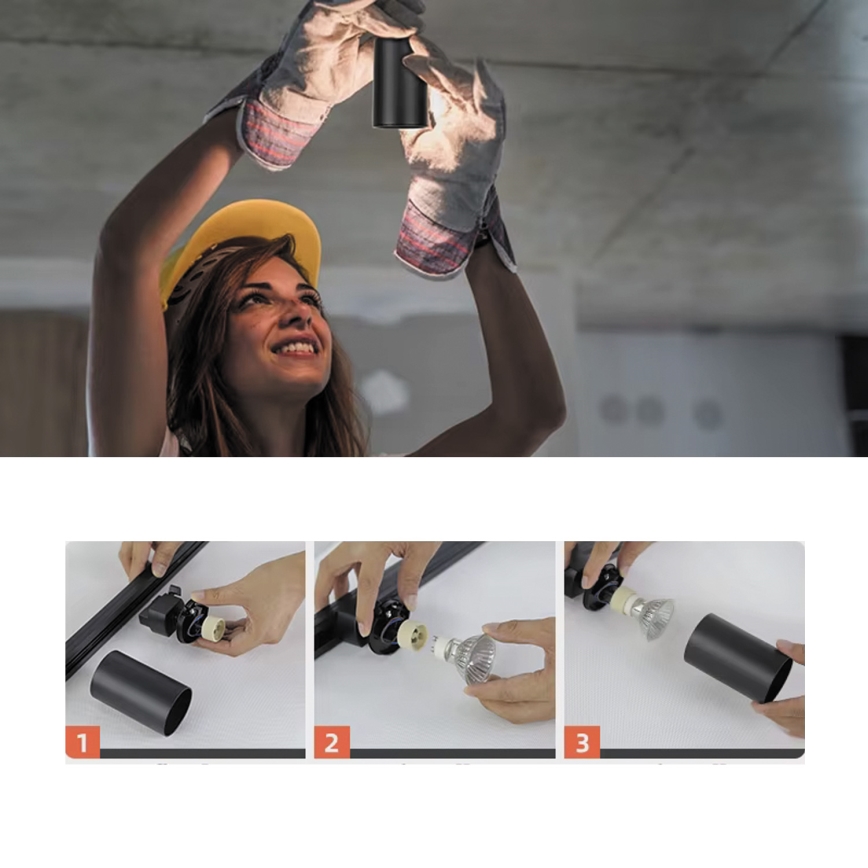 Spot für 1‑Phasen-Schienensystem 1xGU10/10W/230V weiß