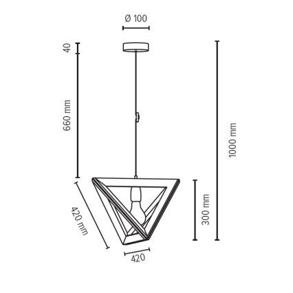 Hängeleuchte TRIGONON 1xE27/60W/230V matte Eiche