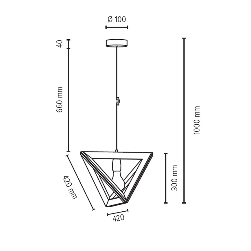 Hängeleuchte TRIGONON 1xE27/60W/230V matte Eiche