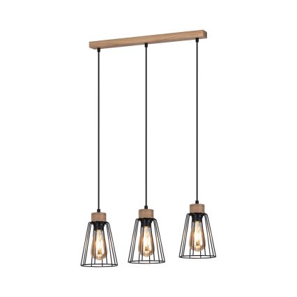 Spot-Light - Hängeleuchte ORAZIO 3xE27/60W/230V Eiche