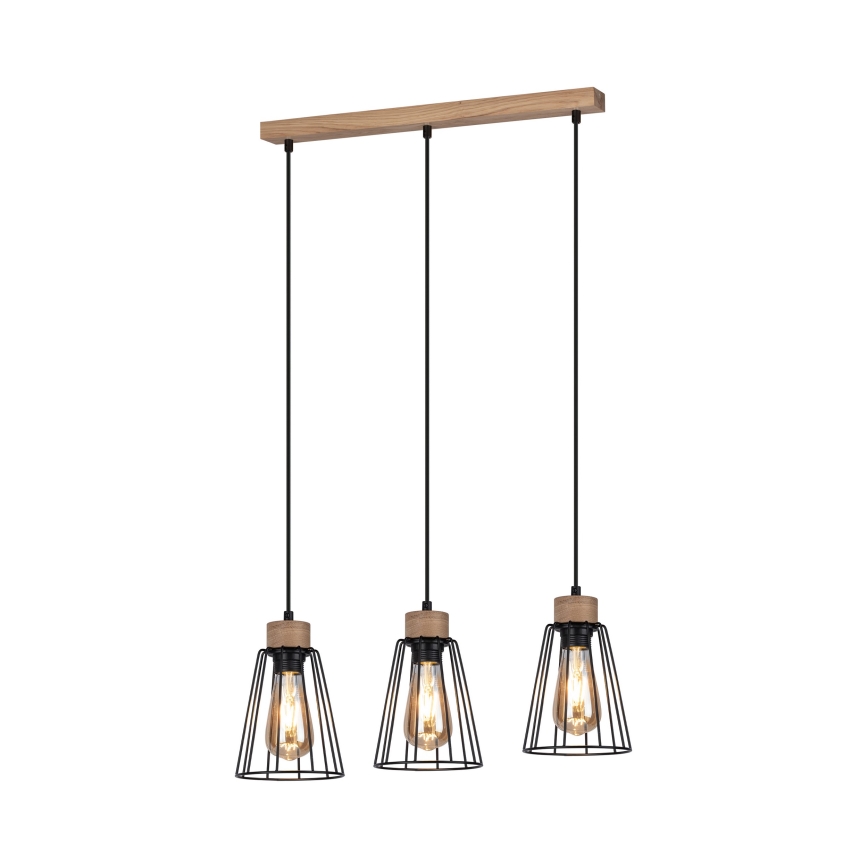 Spot-Light - Hängeleuchte ORAZIO 3xE27/60W/230V Eiche