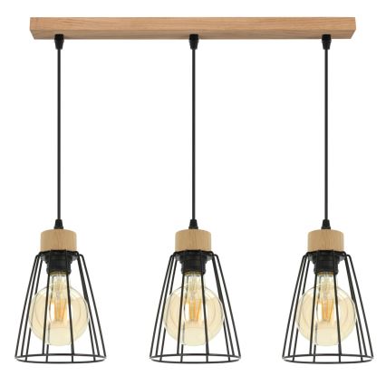 Spot-Light - Hängeleuchte ORAZIO 3xE27/60W/230V Eiche