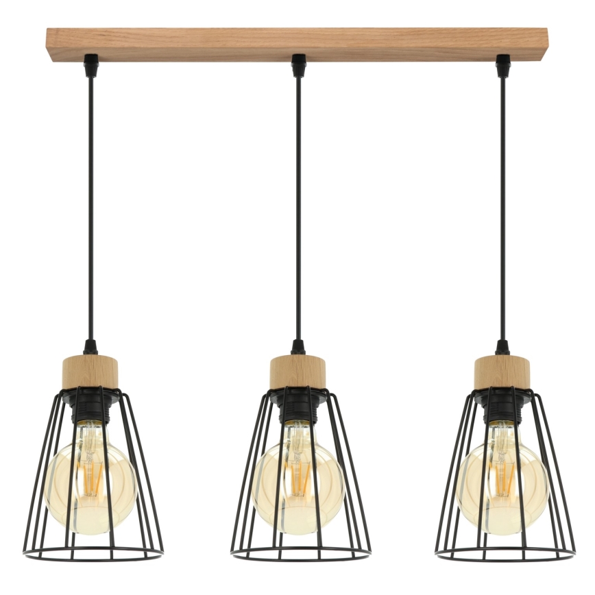 Spot-Light - Hängeleuchte ORAZIO 3xE27/60W/230V Eiche