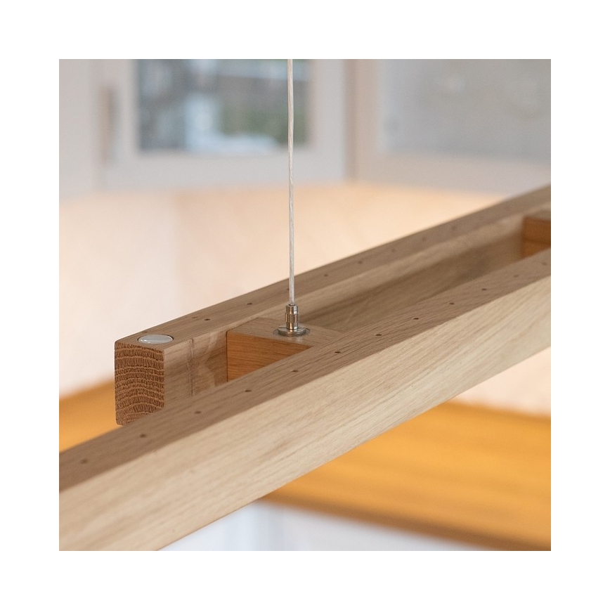 LED-dimmbare Pendelleuchte an Seil SMAL 2xLED/22,5W/230V 2700/4000/6500K Eiche