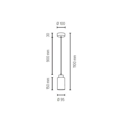 Deckenleuchte an Kabel BOSCO 1xE27/60W/230V