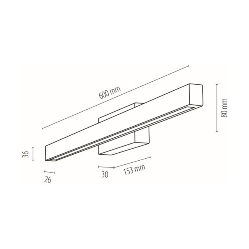 LED Badezimmer-Wandleuchte AQUAVIVA LED/9W/230V 60 cm IP44 Eiche
