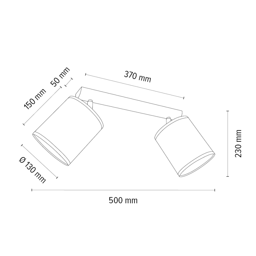 Strahler BENITA 2xE27/25W/230V cremefarben/Eiche