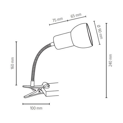 Klemmleuchte SVENDA 1xE27/60W/230V Eiche