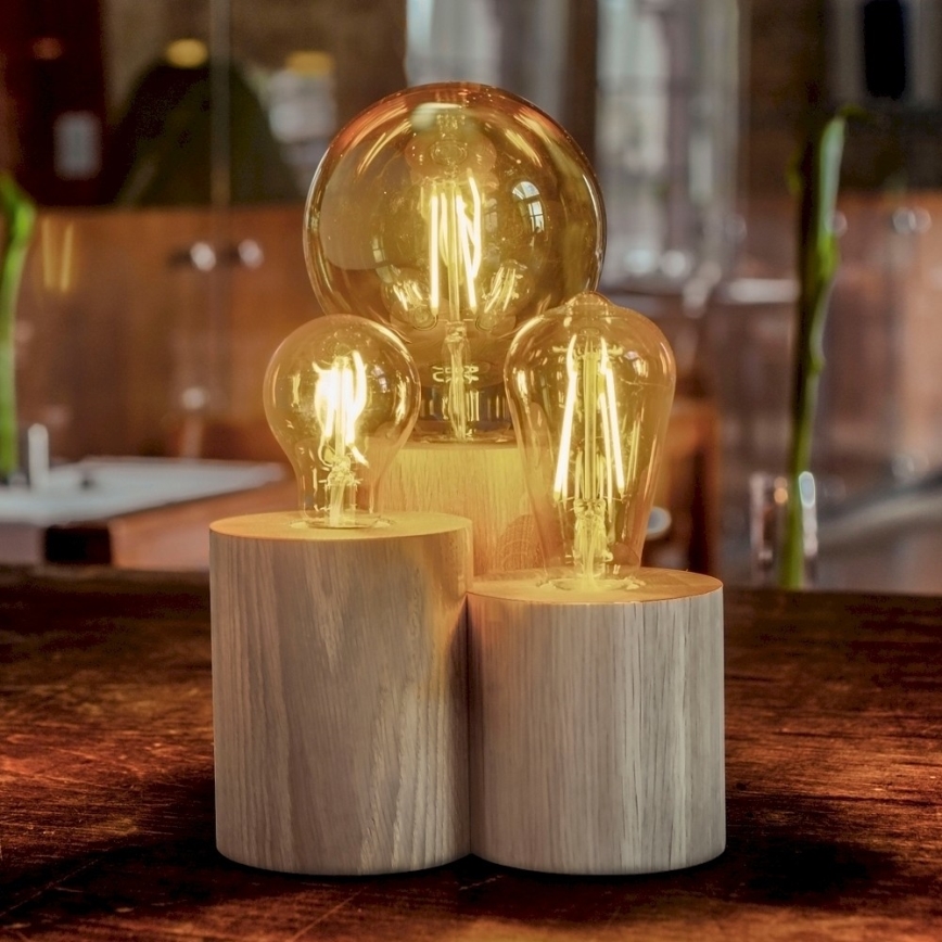 Tischlampe VINCENT 3xE27/15W/230V Eiche