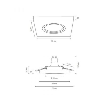 LED-Einbauleuchte VITAR 1xGU10/5W/230V CRI 90 Eiche