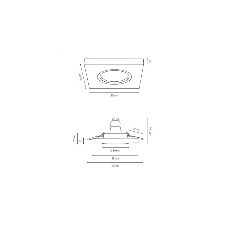LED-Einbauleuchte VITAR 1xGU10/5W/230V CRI 90 Eiche