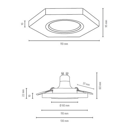 LED Einbauleuchte VITAR 1xGU10/5W/230V CRI 90 Buche