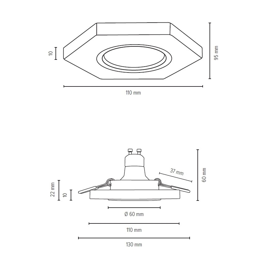 LED Einbauleuchte VITAR 1xGU10/5W/230V CRI 90 Buche
