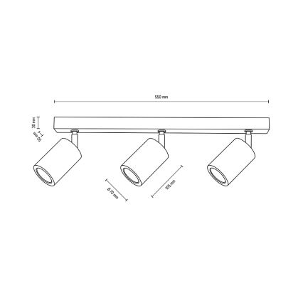 LED-Deckenstrahler MATTI 3xGU10/5W/230V Eiche