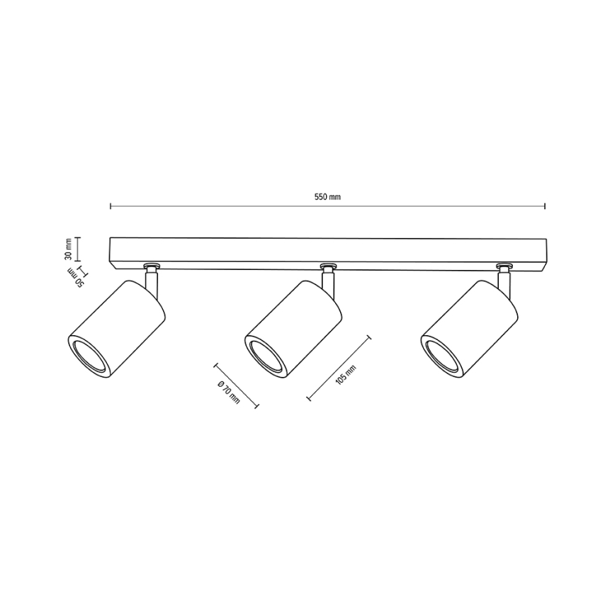 LED-Deckenstrahler MATTI 3xGU10/5W/230V Eiche