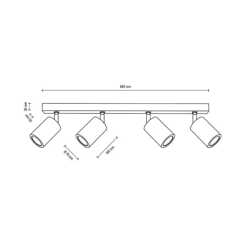 LED-Deckenstrahler MATTI 4xGU10/5W/230V Eiche