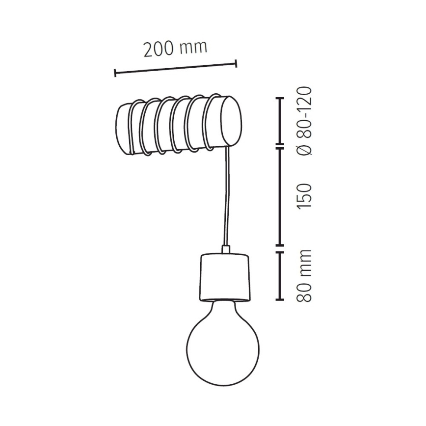 Wandleuchte TRABO 1xE27/60W/230V Kiefer
