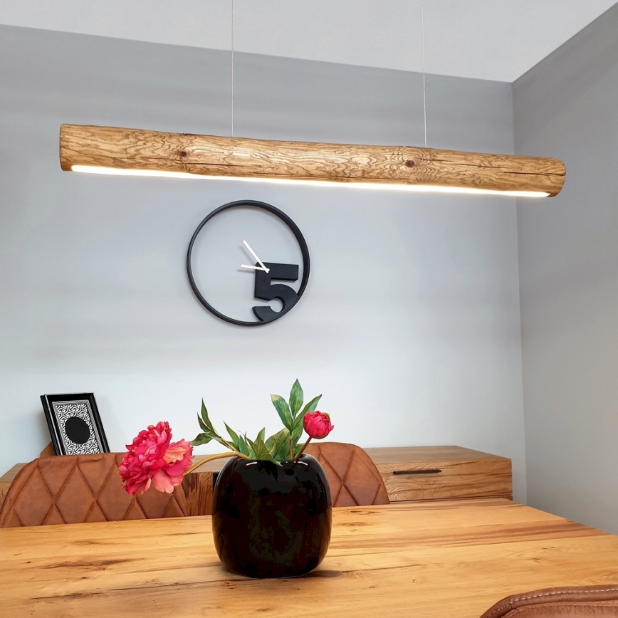 LED dimmbare Hängeleuchte an Kabel LUCAS LED/25,5W/230V Kiefer