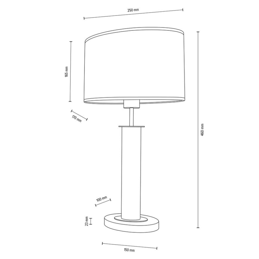 Tischlampe MERCEDES 1xE27/40W/230V 46 cm cremefarben/Eiche
