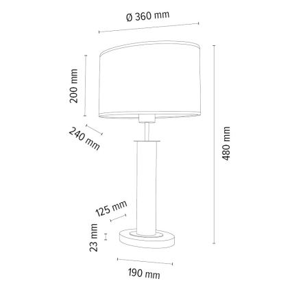 Tischleuchte MERCEDES 1xE27/40W/230V 46 cm braun/Eiche