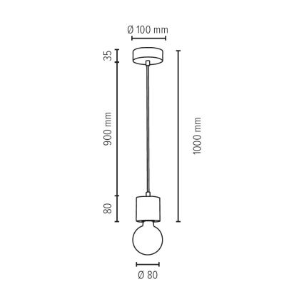 Deckenleuchte an Seil TRONGO ROUND 1xE27/60W/230V Buche