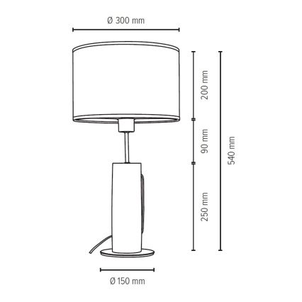 Tischlampe PINO 1xE27/40W/230V Kiefer