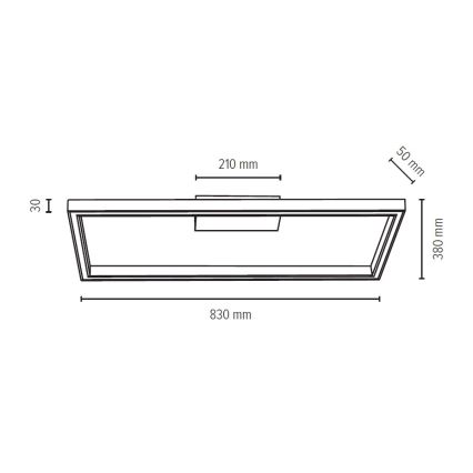 Dimmbare LED-Deckenleuchte RAMME LED/34W/230V matt Eiche + Fernbedienung