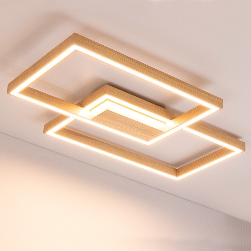 Dimmbare LED-Deckenleuchte RAMME LED/48W/230V matt Eiche + Fernbedienung