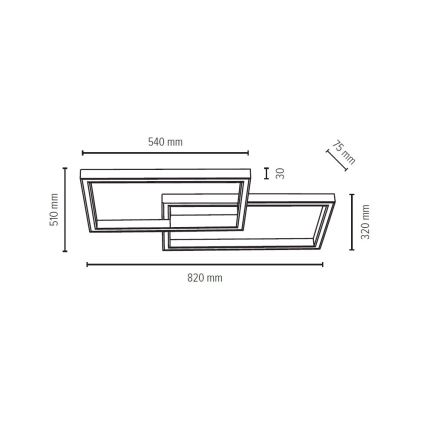 Dimmbare LED-Deckenleuchte RAMME LED/48W/230V matt Eiche + Fernbedienung