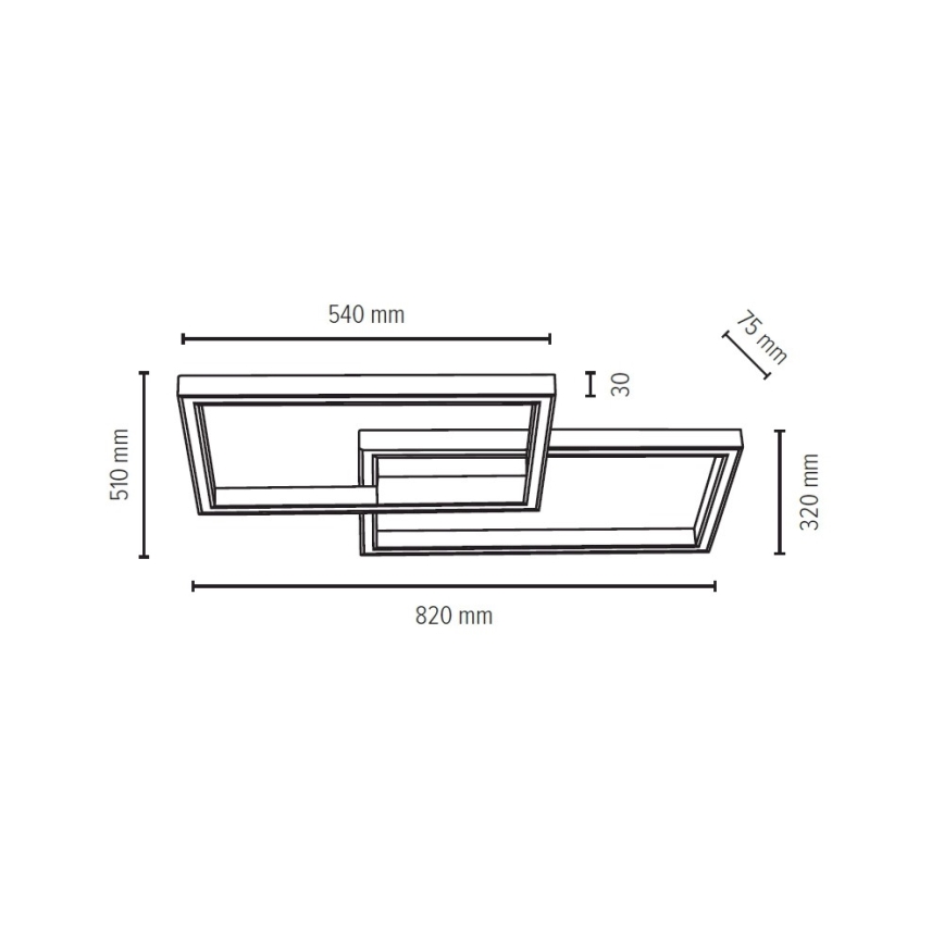 LED Dimmbares Deckenleuchte RAMME LED/48W/230V matt Eiche + Fernbedienung