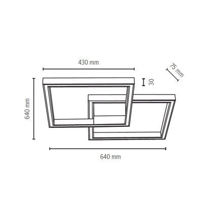 LED Dimmbares Deckenleuchte RAMME LED/48W/230V matt Eiche + Fernbedienung