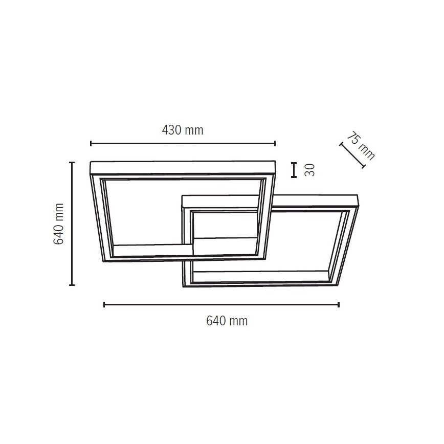 LED Dimmbares Deckenleuchte RAMME LED/48W/230V matt Eiche + Fernbedienung