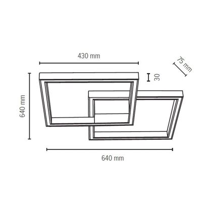 LED-Deckenleuchte RAMME LED/48W/230V matt Eiche