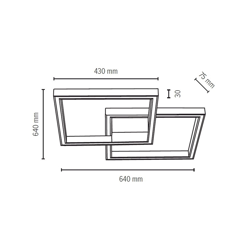 LED-Deckenleuchte RAMME LED/48W/230V matt Eiche
